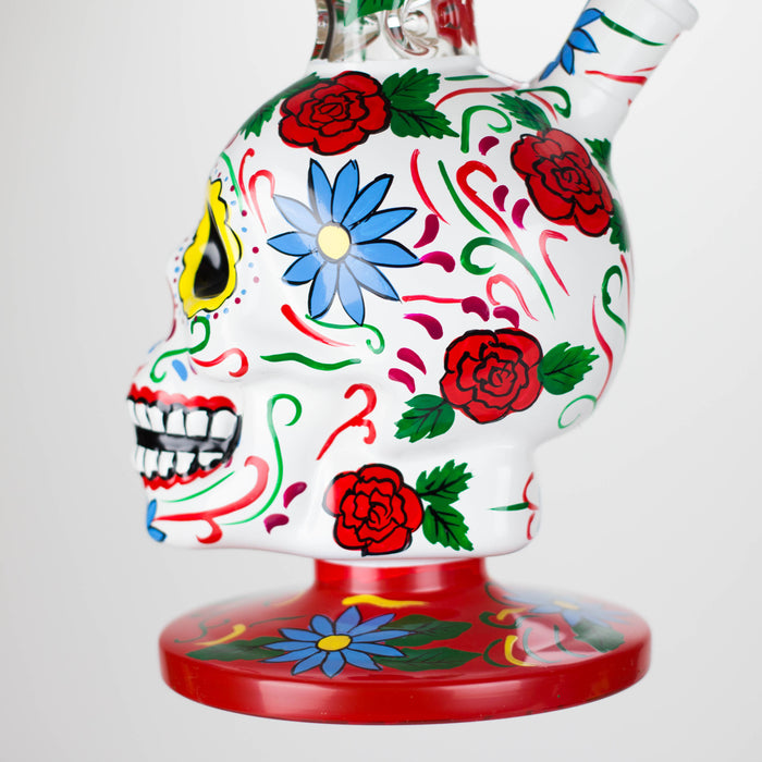 10" Sugar Skull-Themed glass bong [SK Series]