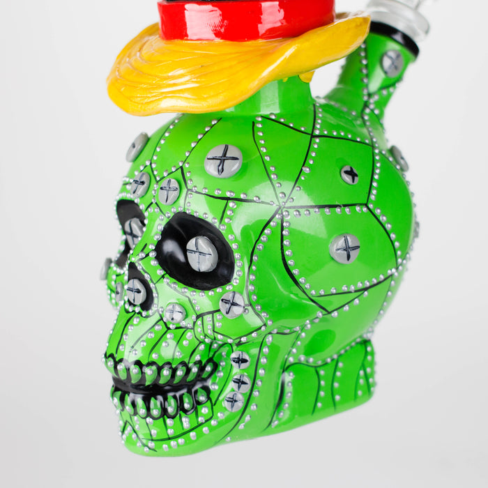 9" Wizard-Themed Sugar Skull Glass Bong [SK05]