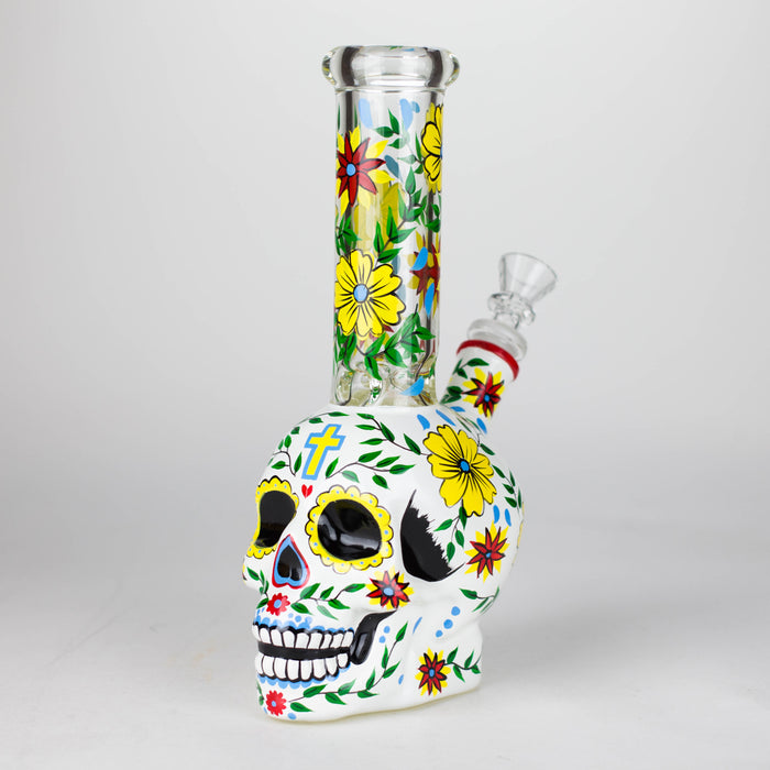 9" Sugar Skull-Themed glass bong [SK Series]