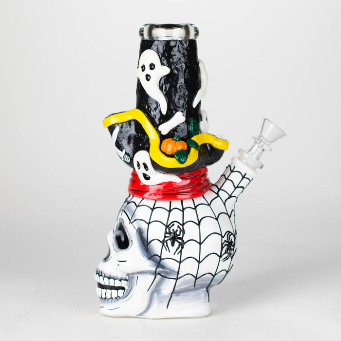 9" Pirate-Themed Sugar Skull Glass Bong [SK20]