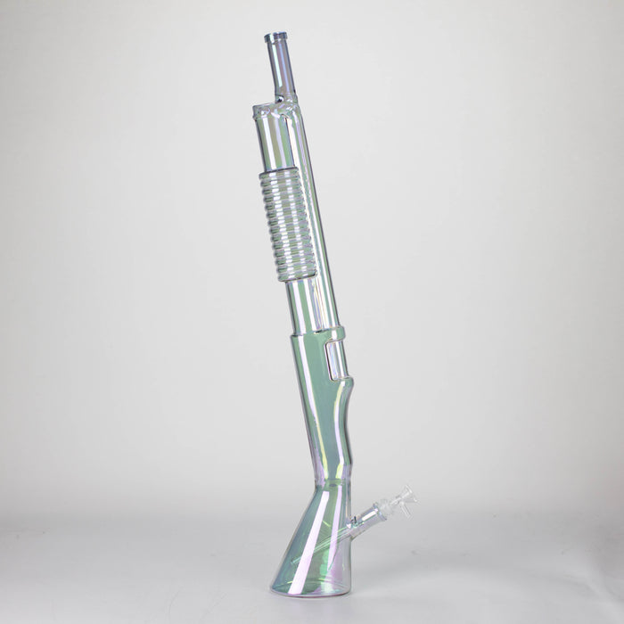 27" Electroplated Shotgun Design Glass Bong with Display Stand [GU004]