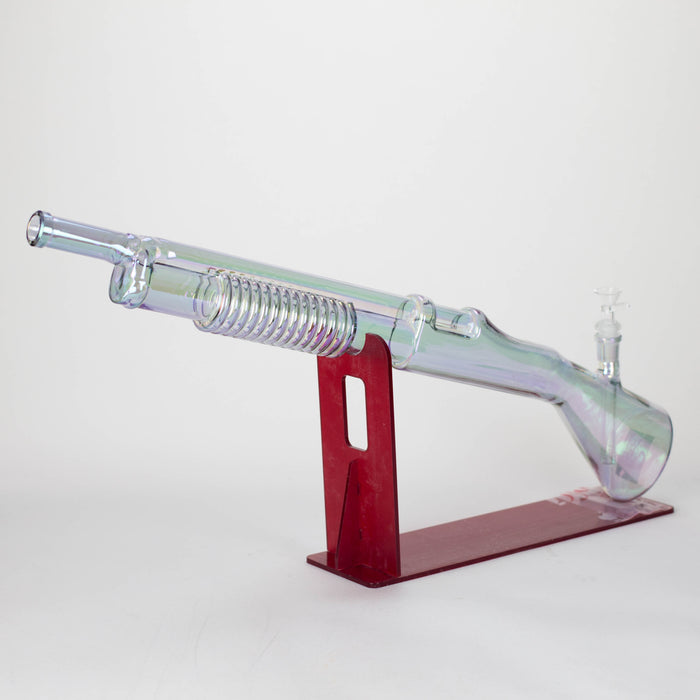 27" Electroplated Shotgun Design Glass Bong with Display Stand [GU004]