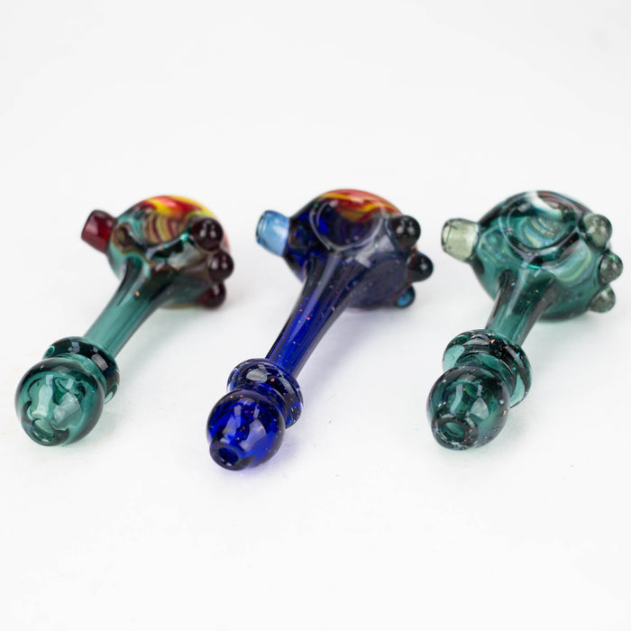 Shine Glassworks | Crushed Opal Space fumed handpipe with spiral bowl