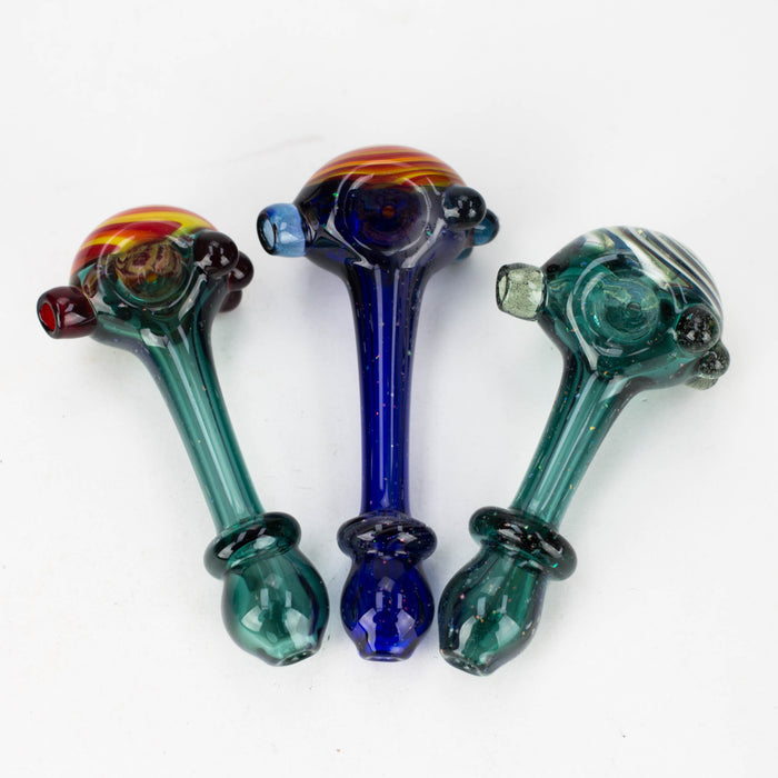 Shine Glassworks | Crushed Opal Space fumed handpipe with spiral bowl