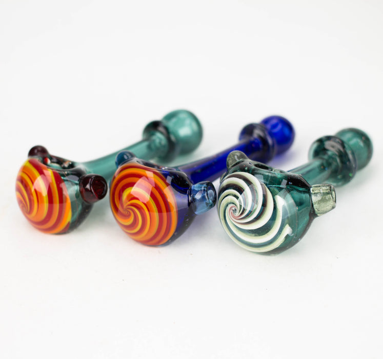 Shine Glassworks | Crushed Opal Space fumed handpipe with spiral bowl