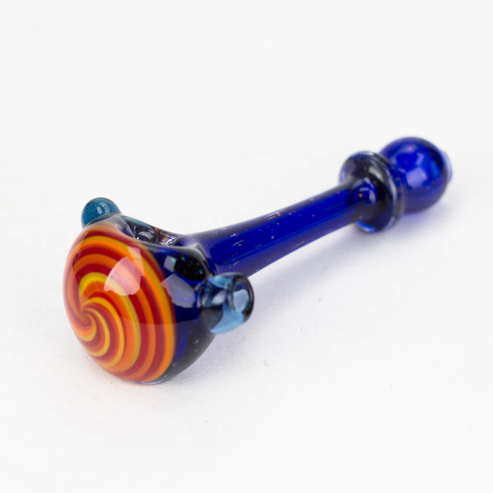 Shine Glassworks | Crushed Opal Space fumed handpipe with spiral bowl