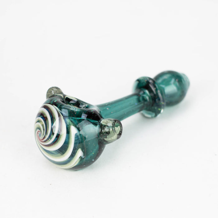 Shine Glassworks | Crushed Opal Space fumed handpipe with spiral bowl