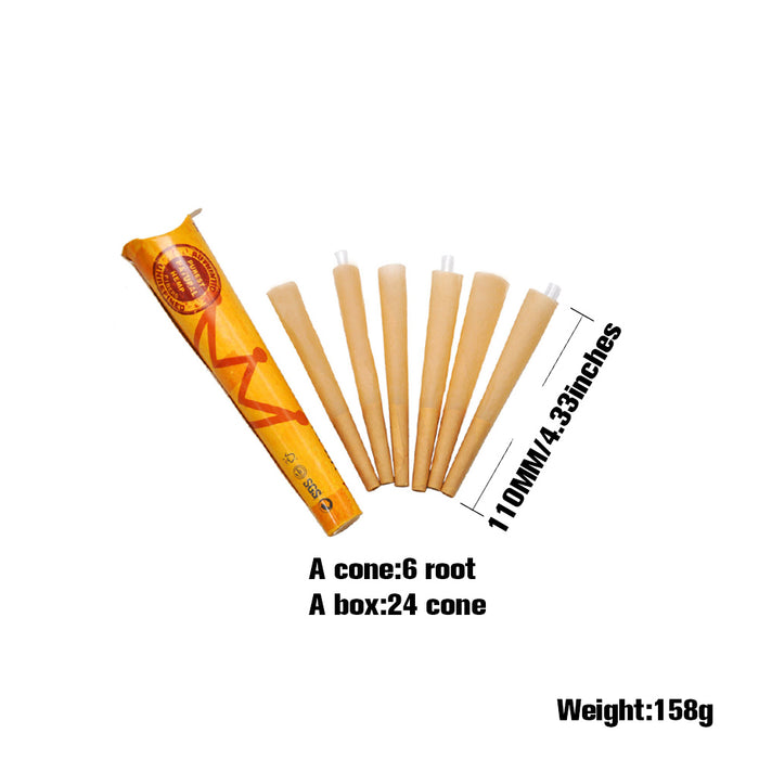 HORNET 1-1/4 Size Natural Pre-Rolled Paper Cones 6 x 24CT-144 PCS_6