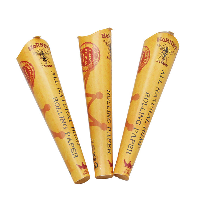 HORNET 1-1/4 Size Natural Pre-Rolled Paper Cones 6 x 24CT-144 PCS_4