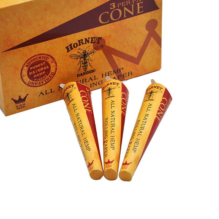 HORNET King Size Natural Pre-Rolled Paper Cones 3 x 24CT_9