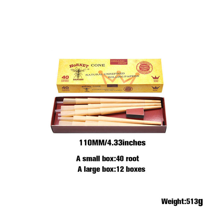 Hornet Natural Unrefined King Size Pre Rolled Paper Cones Smoking 40 Pack Cone_3