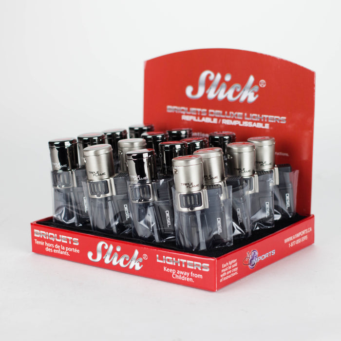 Slick® | Deluxe TRIPLE Torch Lighter Diesel  Box of 16 [YYG-820]