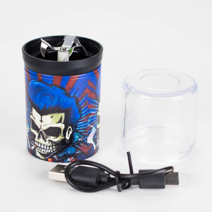 Electric Metal Grinder with Rose Skull Design Assorted Box of 12