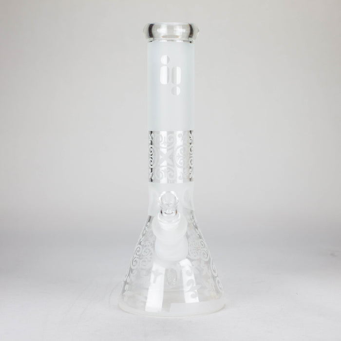 12" Frosted glass beaker water bong