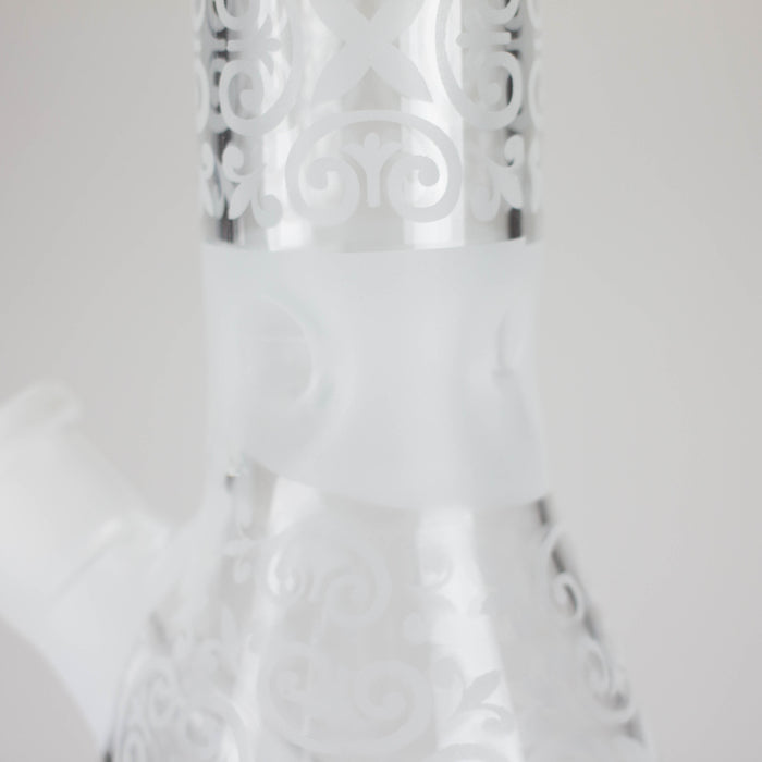 12" Frosted glass beaker water bong