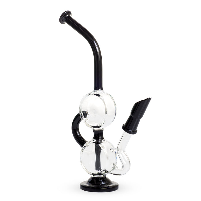10" Dab Rig Recycler M14 - Black and Clear_0