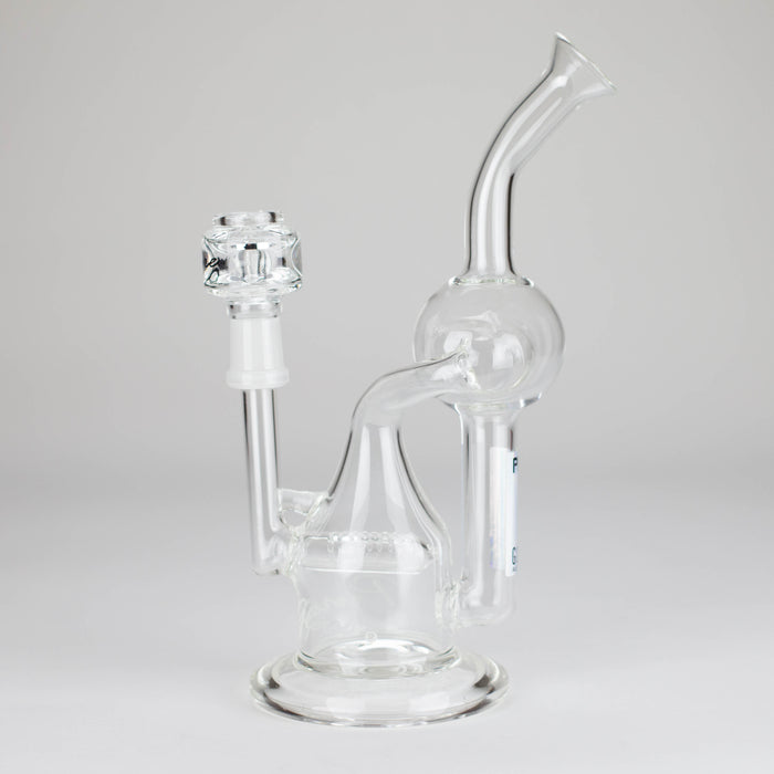 Pure Glass | 8" Infinity Recycler 2 - Flower and Dab