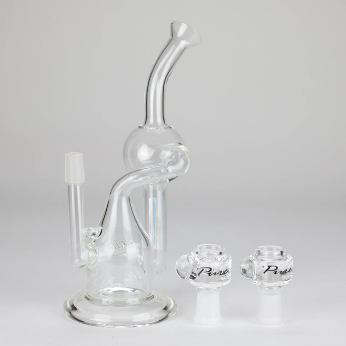 Pure Glass | 8" Infinity Recycler 2 - Flower and Dab