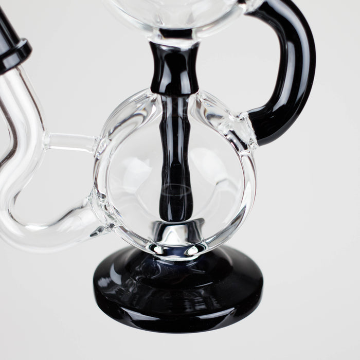 10" Dab Rig Recycler M14 - Black and Clear