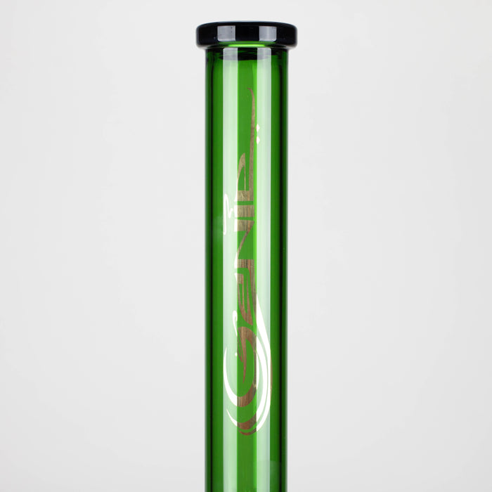 Genie | 18" 7 mm color-tube and clear-bottom beaker water bong [GE3110]