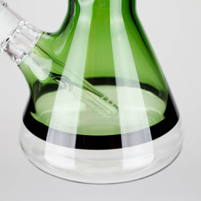 Genie | 18" 7 mm color-tube and clear-bottom beaker water bong [GE3110]
