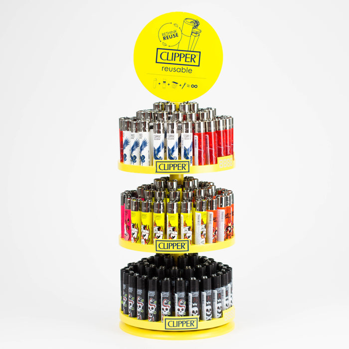 CLIPPER | Mixed Designs CAROUSEL DISPLAY LIGHTER Tray of 144