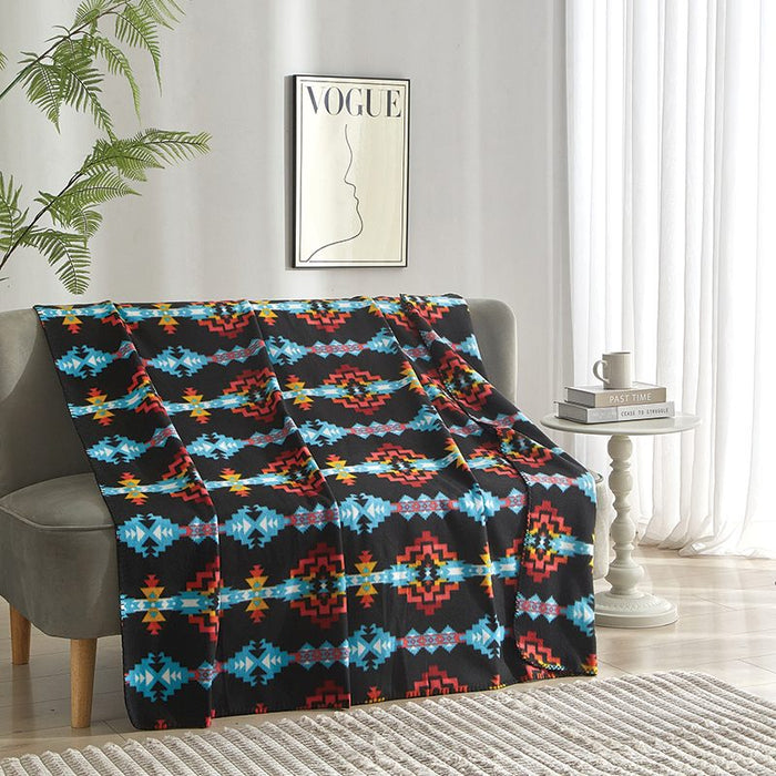 Nu Trendz | Solstice Pattern Polar Fleece Blanket-Assorted Box of 24 [0138]