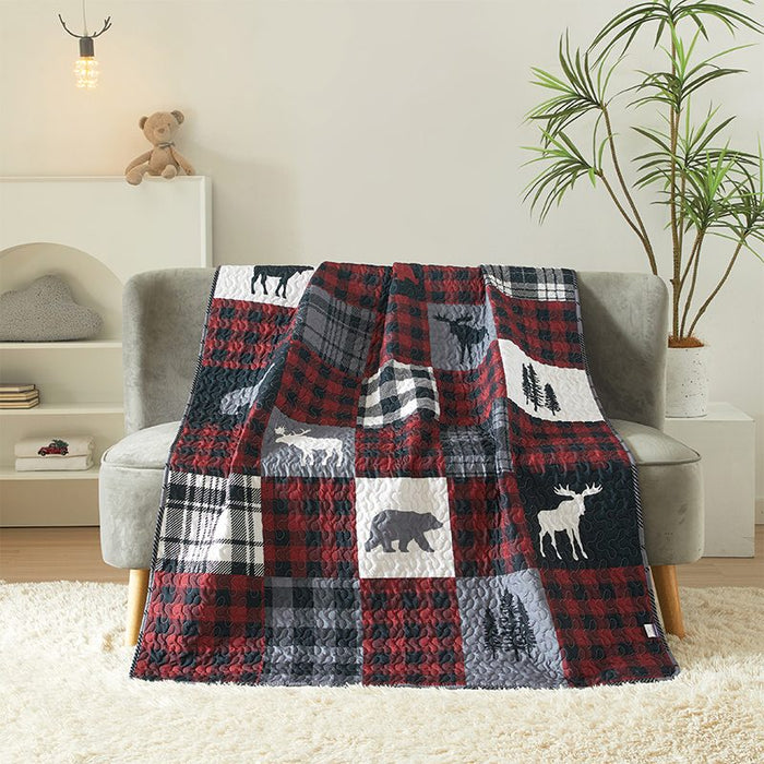 Lodge Collection Bear Design Reversible Throw Quilt [6100]