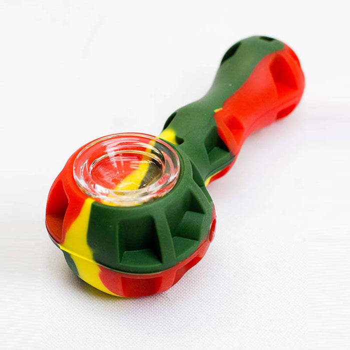 HIT | Silicone hand pipe with glass bowl 10 pcs buldle