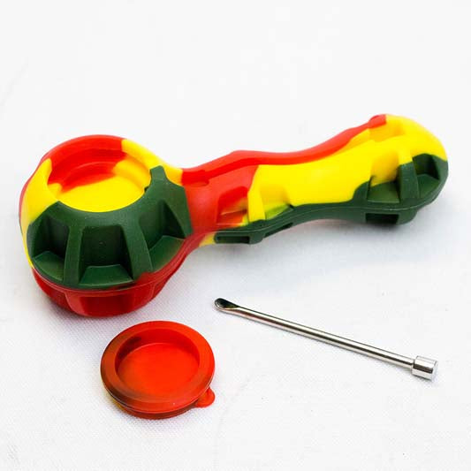 Silicone hand pipe with glass bowl and Jar