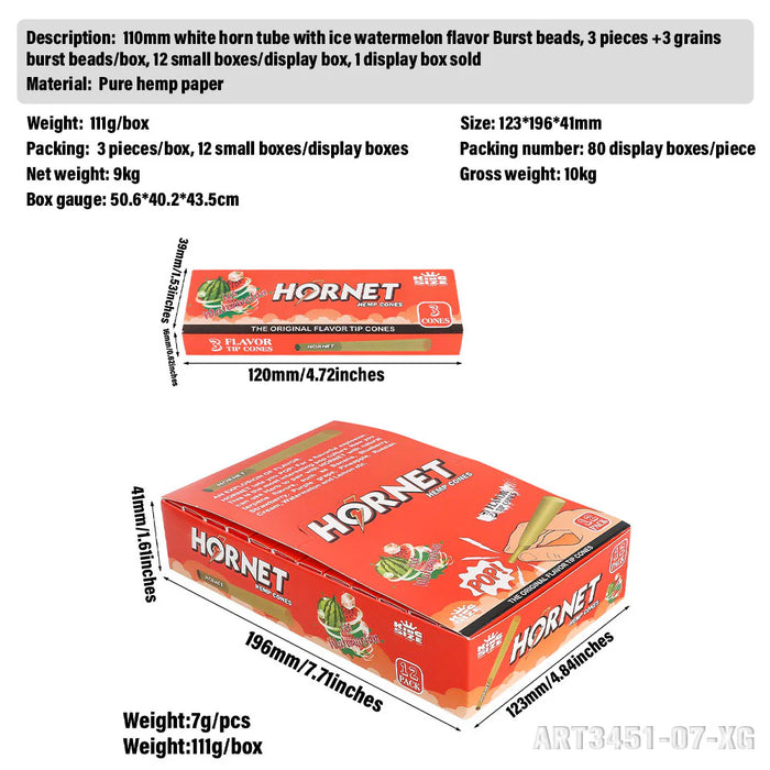 Hornet | King size (110mm) Flavor flavor Burst beads tip cones Box of 12