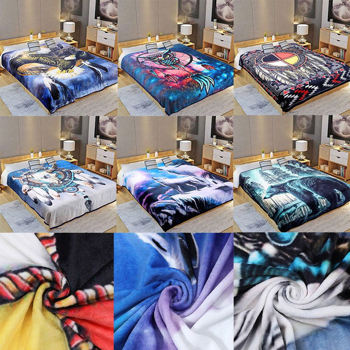 Digital Printed Single layer 1 ply Licensed Fleece Blanket [Combo-B]