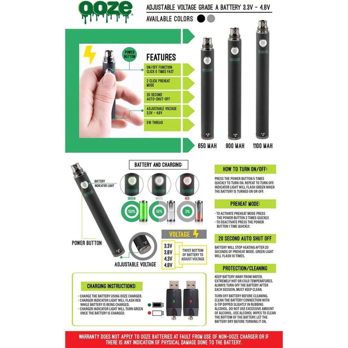 Ooze | 900 Twist Battery - 5 Pack