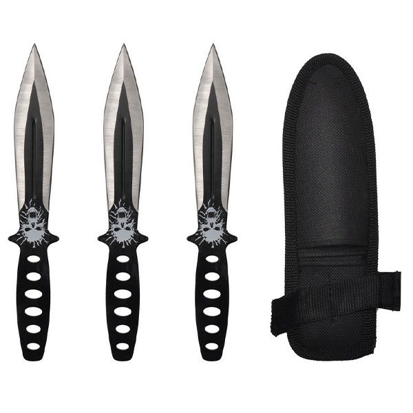 7 1/2” Throwing knife.3 pcs a set with skull head design [T003655]