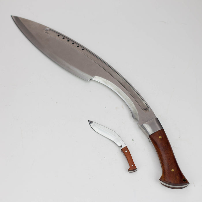 19.5" Full Tang Kukri W/Blade & Mahogany Handle [T22022]