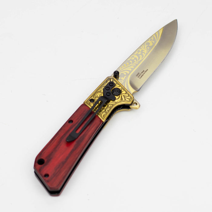 The Bone Edge  8.5" Rose wood Handle - Folding Knife [13023]