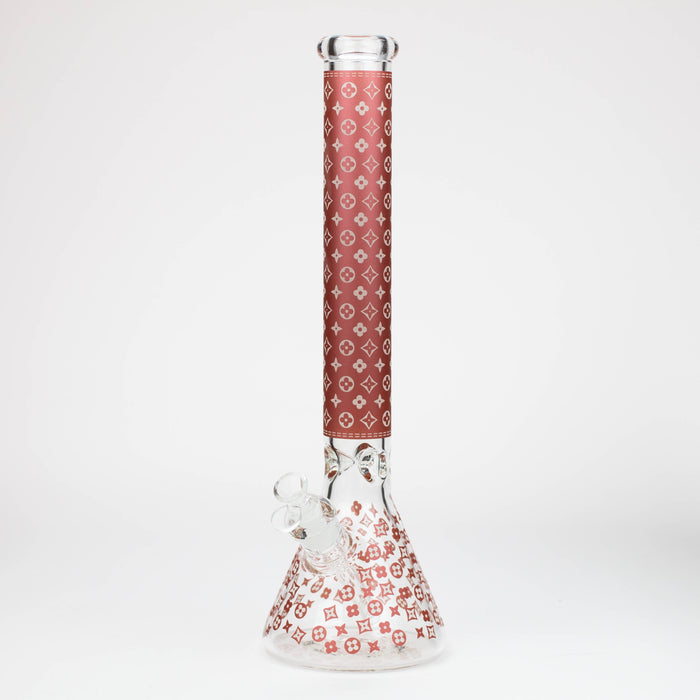 18" LV Glow in the dark 7 mm glass water bong