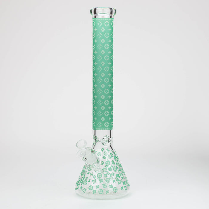 18" LV Glow in the dark 7 mm glass water bong