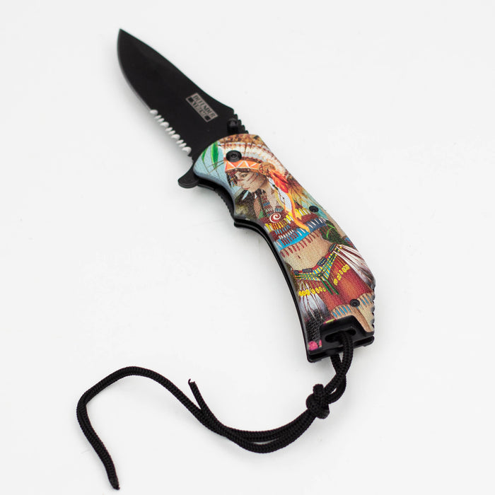 8.5" Defender-Xtreme  Native Warrior Folding Knife  [13547]