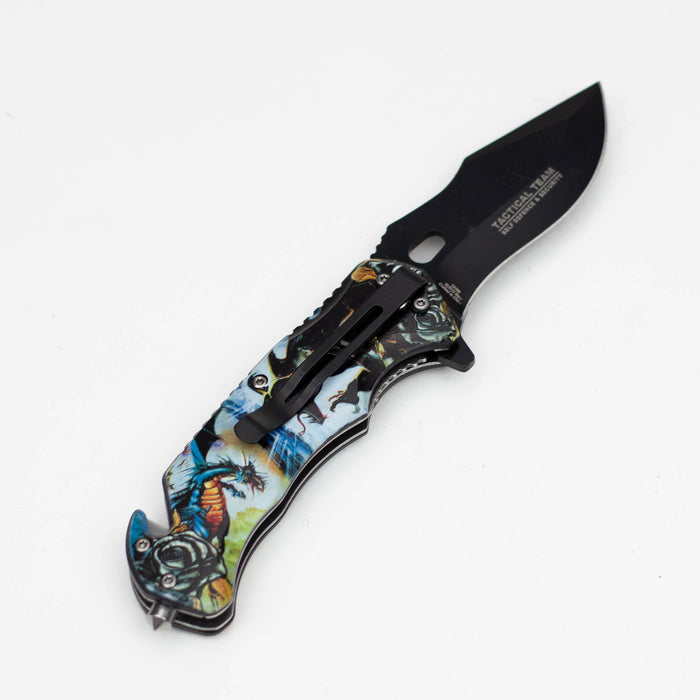 Defender-Xtreme  8.5" Queen Dragon - Folding Knife With Belt Clip [13166]