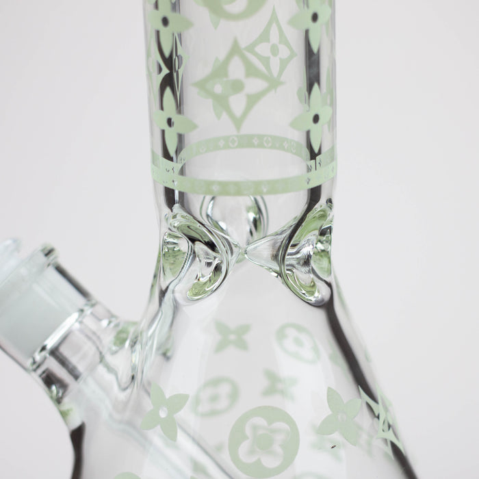 14" Luxury Pattern glow in the dark / 7mm / glass beaker bong [CH-107]