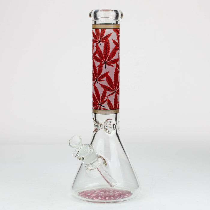 14" Leaf Pattern / 7mm / glass beaker bong [A21]