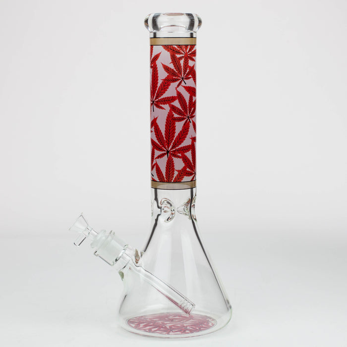 14" Leaf Pattern / 7mm / glass beaker bong [A21]