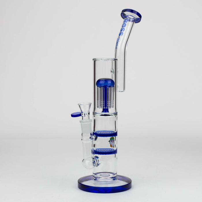 16" tree arm percolator and honeycomb diffuser glass bong [B8]