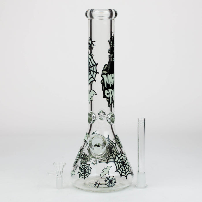 14" Glow in the dark 7 mm glass water bong [YG]