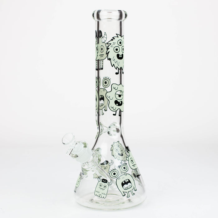 14" Glow in the dark 7 mm glass water bong [YG]