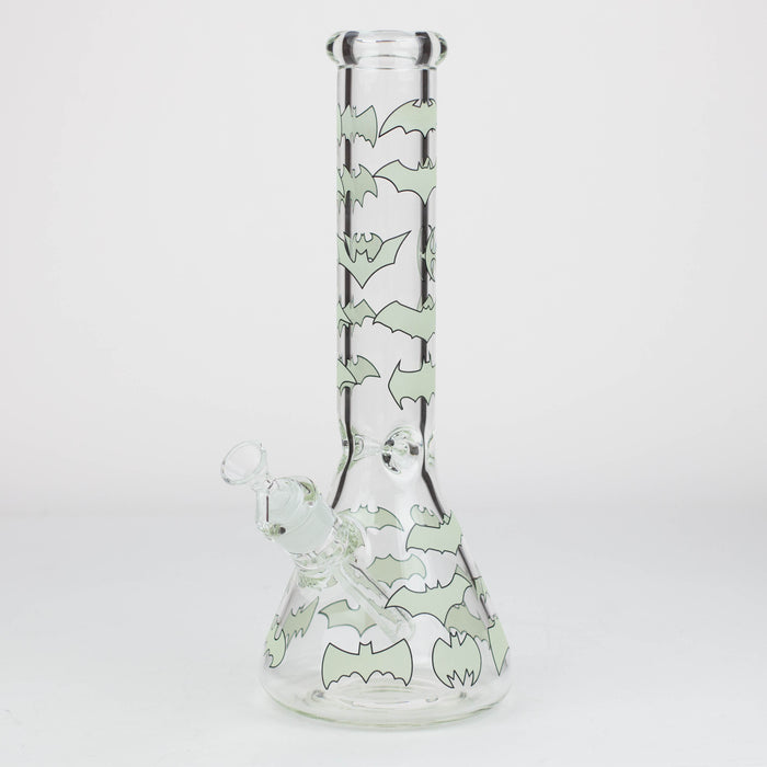 14" Glow in the dark 7 mm glass water bong [YG]