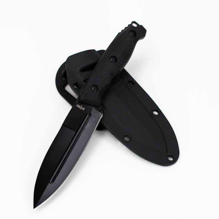 9″ Fixed Blade Full Tang Knife w/ ABS Swivel Sheath [T25146BK]