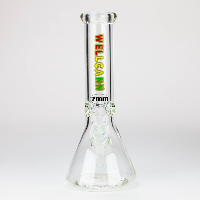 WellCann -12" 7mm glass bong with Glitter Logo