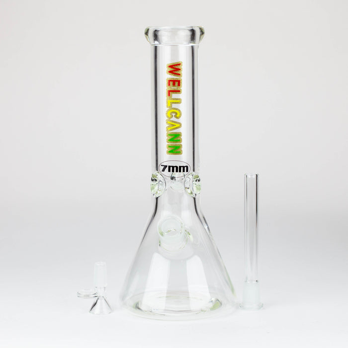 WellCann -12" 7mm glass bong with Glitter Logo